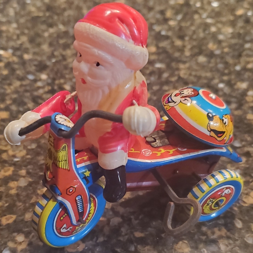 Vintage 1955 Santa On A Bike Made By Suzuki